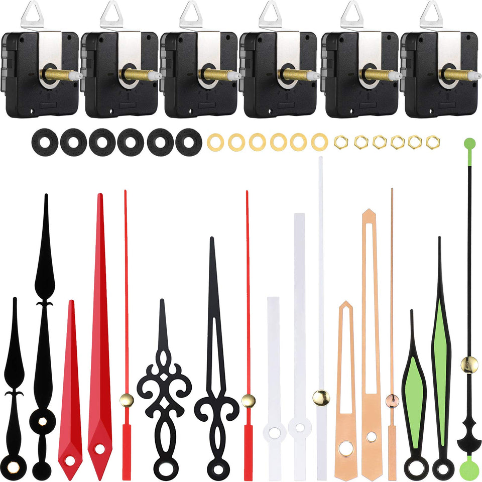 Mudder long-shaft clock movement showing 28mm shaft for reliable DIY repairs