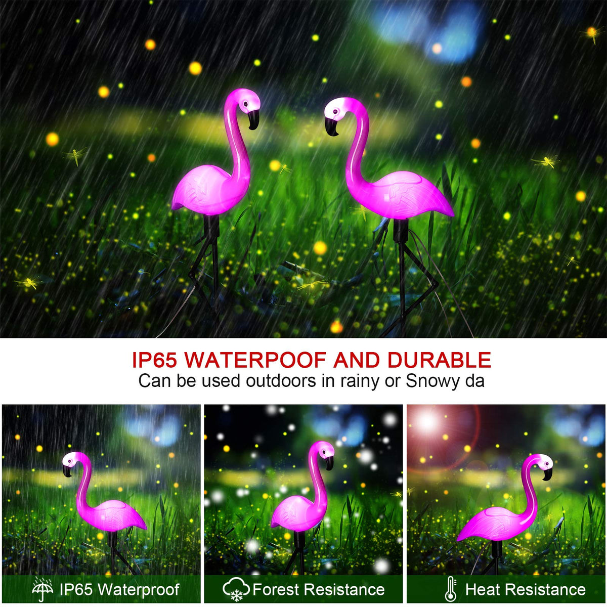Mudder patio flamingo solar light decor adds playful curb appeal.
