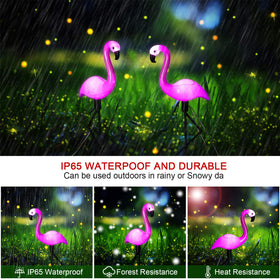 Mudder patio flamingo solar light decor adds playful curb appeal.