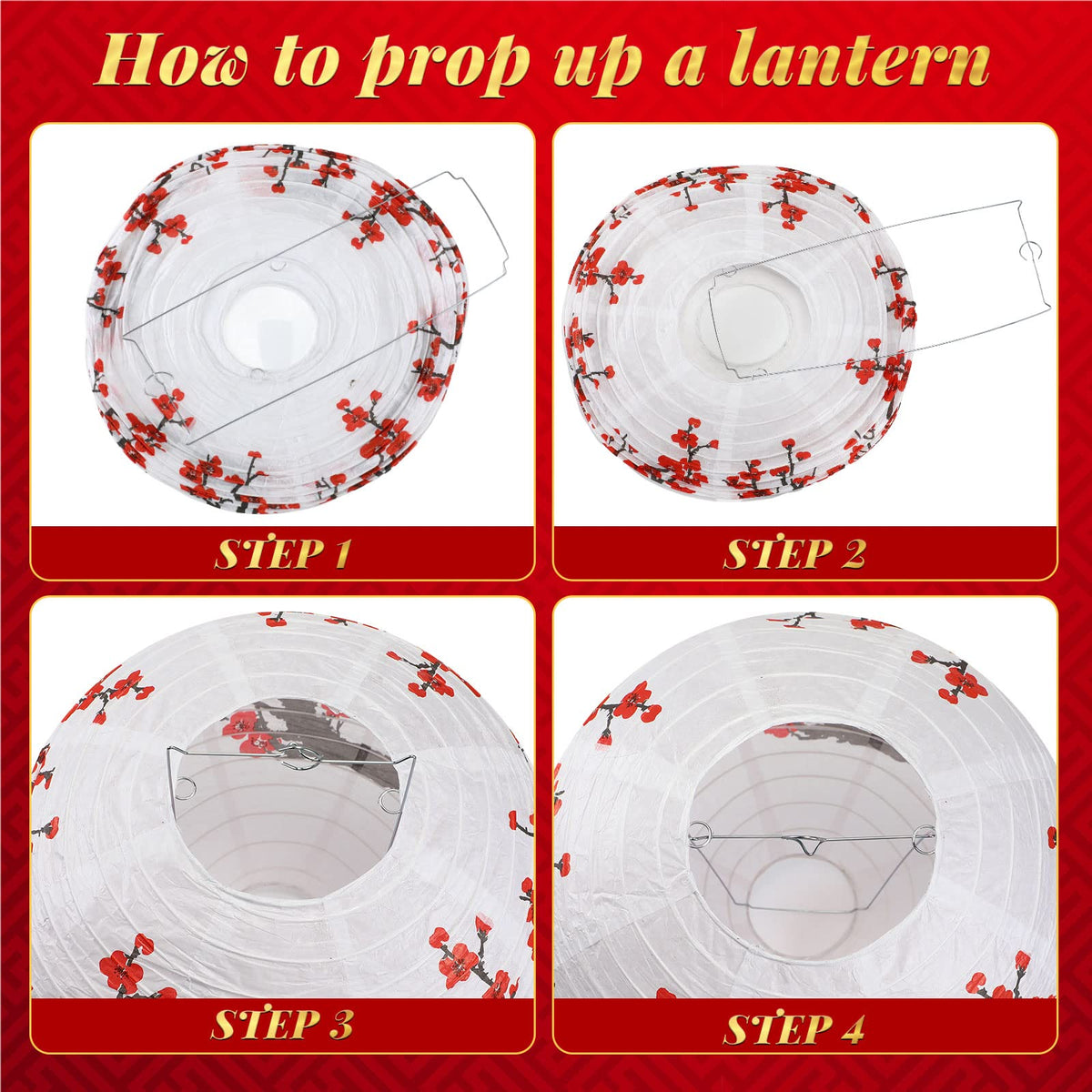 Mudder red lantern showing hanging loop for easy display.