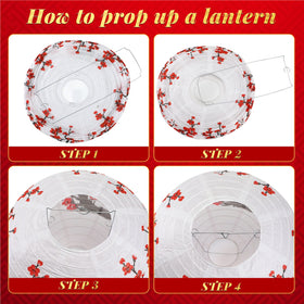 Mudder red lantern showing hanging loop for easy display.