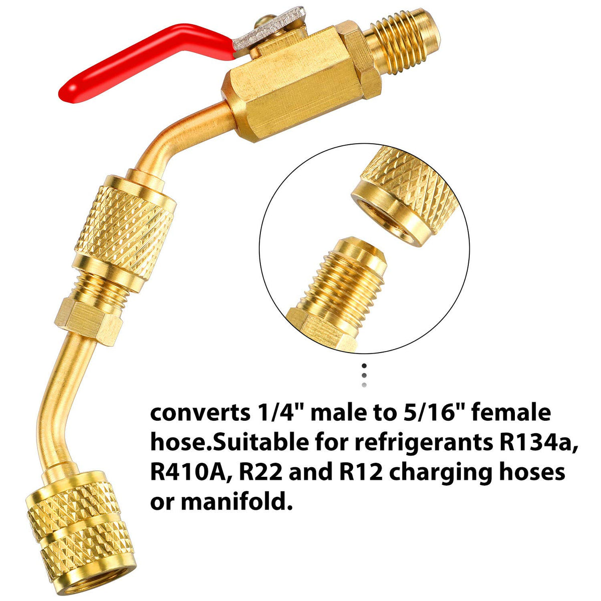 Mudder refrigerant adapters compatible with R134a R410A R22 R12