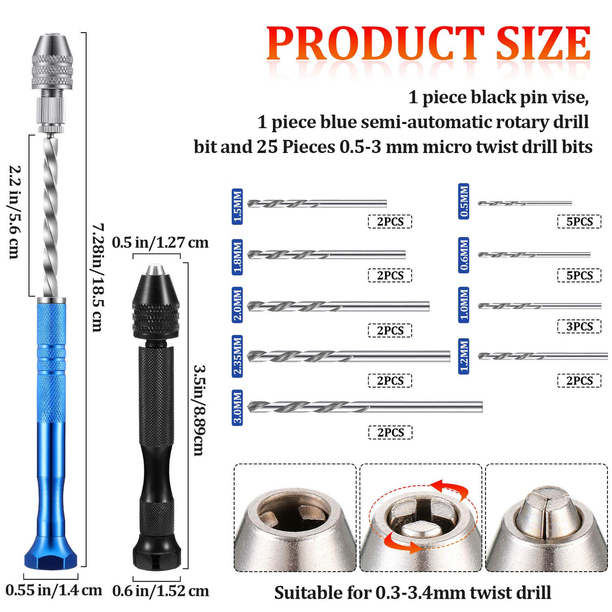Mudder blue semi-automatic rotary drill for quick, controlled hole punching