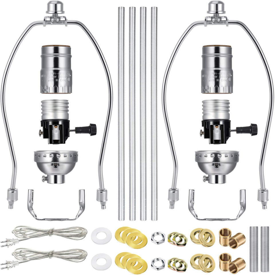 Mudder two-set lamp kit package with durable galvanized steel components.