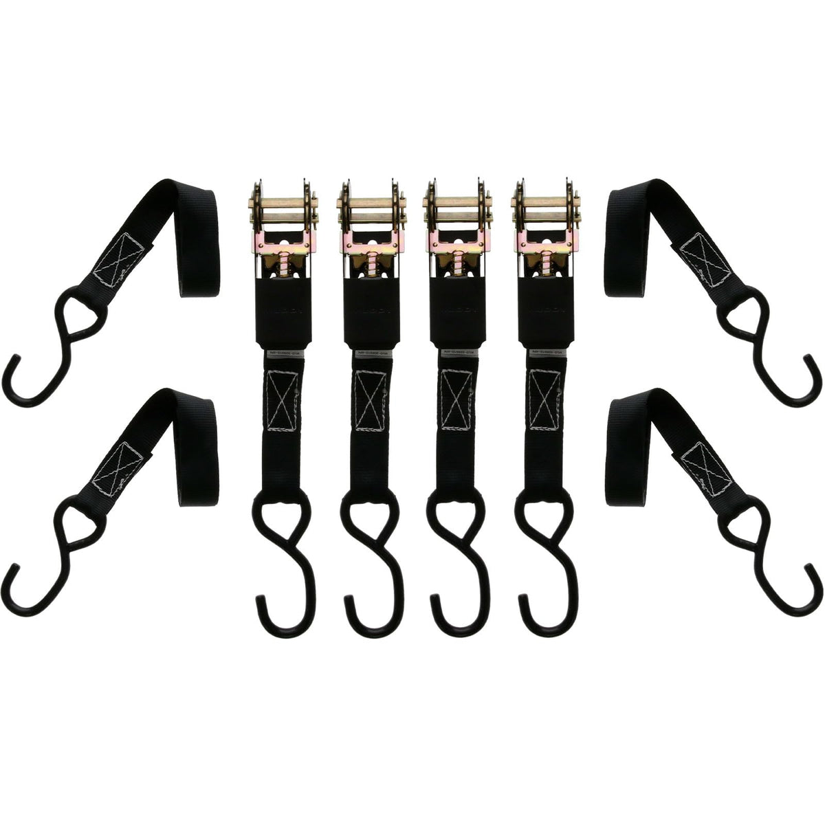 MUDDY 1in x 10ft standard-duty ratchet straps 4-pack overview for secure cargo