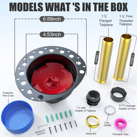 MUDGUD 2to15 drainage adapter supports standard plumbing connections.