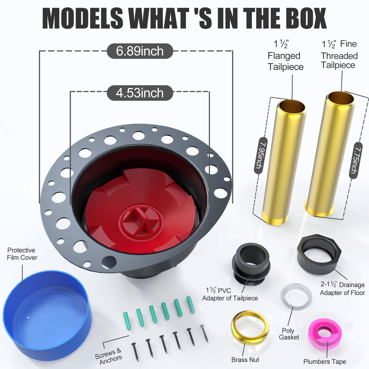 MudGUD 2-inch to 1½-inch drainage adapter fits common plumbing sizes.