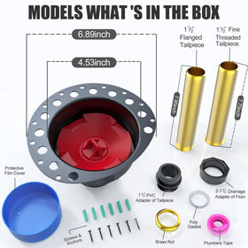 MudGUD 2-inch to 1½-inch drainage adapter fits common plumbing sizes.