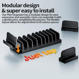 Mudygelay slots accommodate wide and narrow pliers for versatile storage.