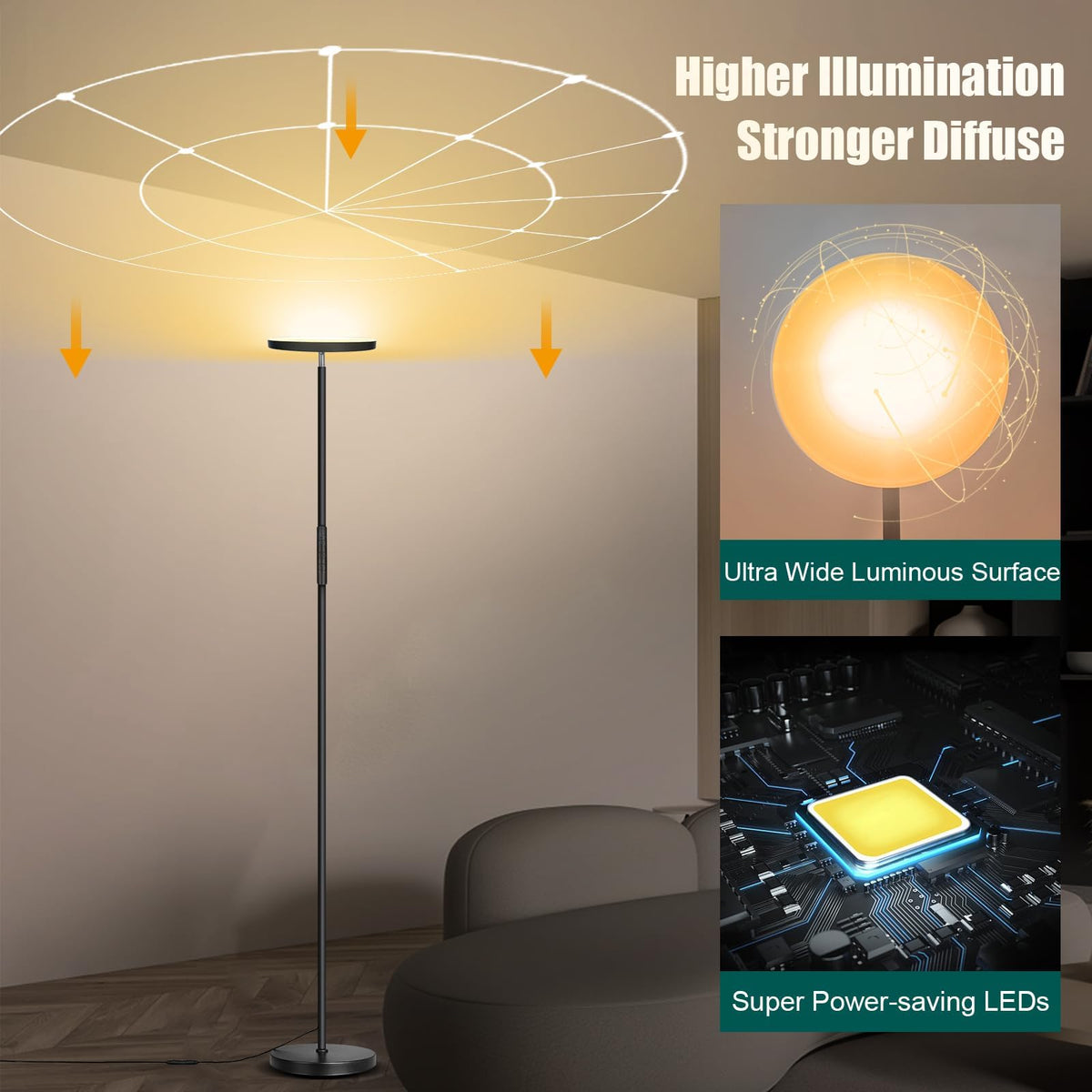 Mukuxin floor lamp quick assembly in minutes