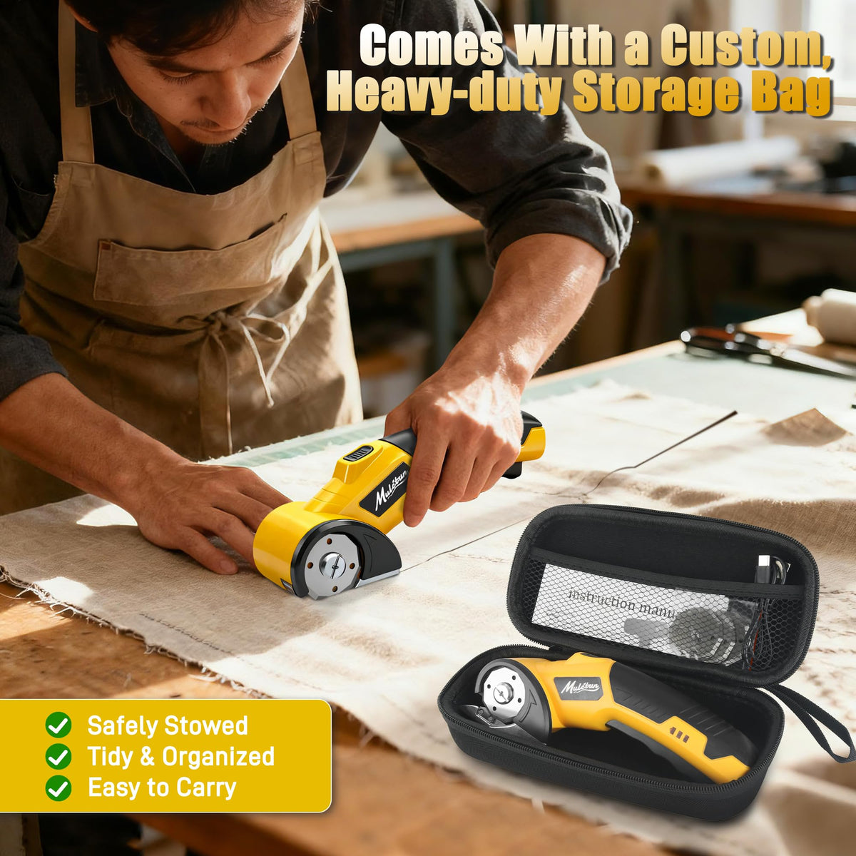 Mulctun cordless cutter with USB charging for portable use.