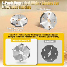 Mulctun metal guard protects blades for safe, clean cutting.