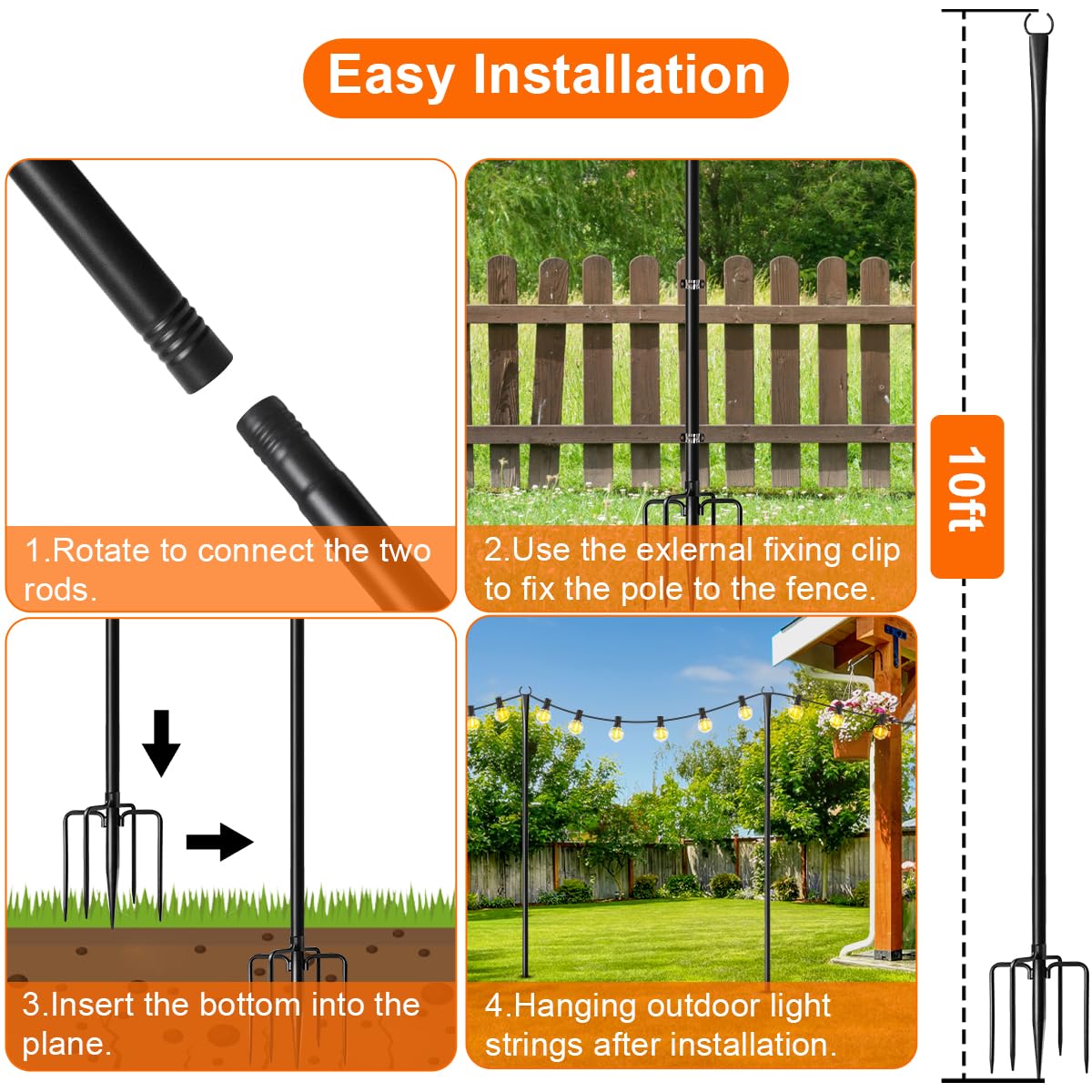 MuliVid tool-free setup saves time during outdoor lighting installation.