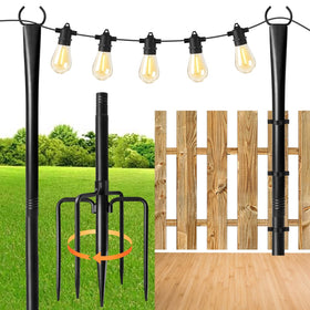 MuliVid 2-pack 10ft outdoor lighting poles for stable string light setups