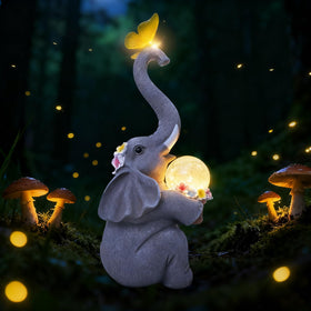 MuliVid elephant garden statue solar light for beautiful, energy-saving night glow.