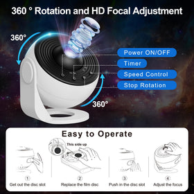 MuliVid Galaxy Projector Pro includes 13 discs for varied celestial scenes.