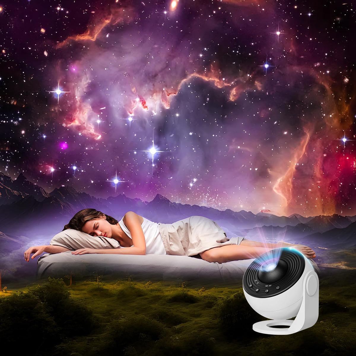 MuliVid Galaxy Projector Pro package includes discs and cables for quick use.