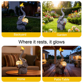 MuliVid outdoor elephant decor garden figurine ideal for patios and flower beds.