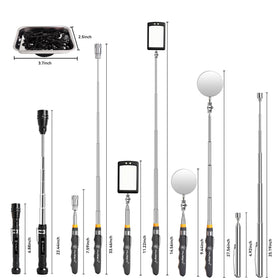 Mulwark 360-degree LED inspection mirrors brighten engine bays and behind bulky appliances.