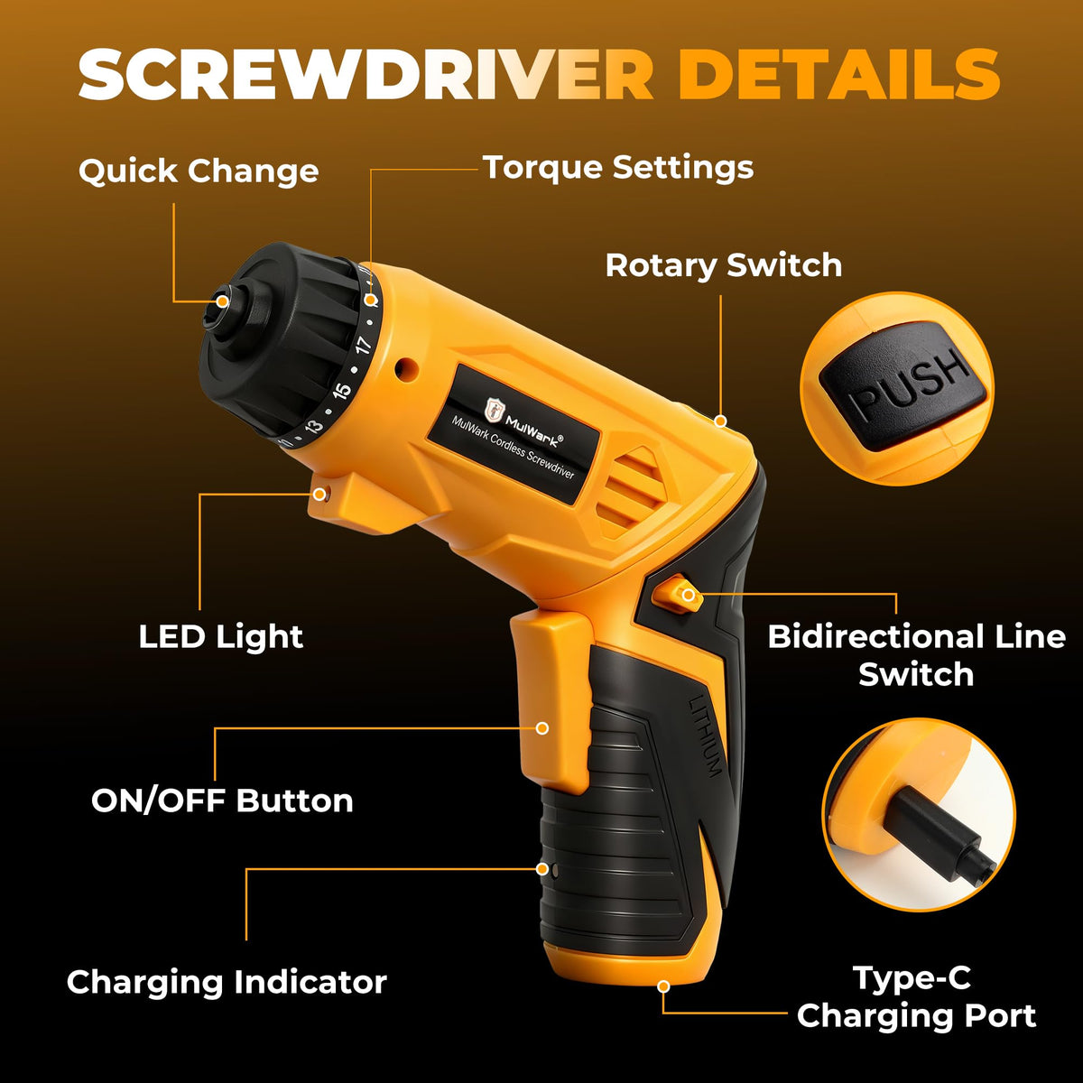 MulWark dual-handle 90-degree rotation offers versatile grip.