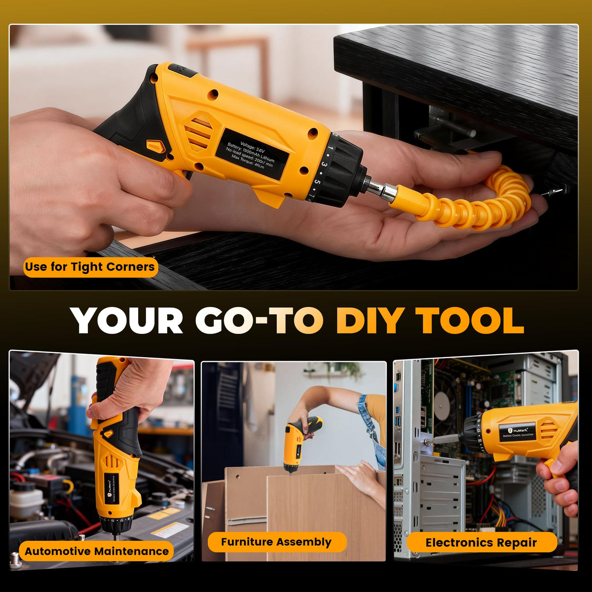 MulWark LED work light improves visibility on dim jobs.