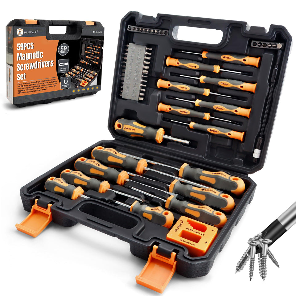 MulWark magnetic screwdriver set case shows organized tools for quick DIY projects