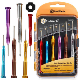 MULWARK small screwdriver set in a clear case for precise eyeglass repairs