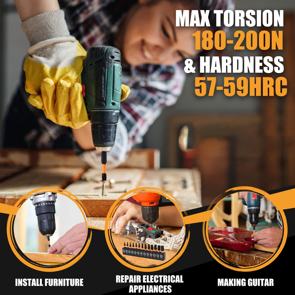 MulWark 1-inch Torx bits ideal for compact, quick-drive tasks.