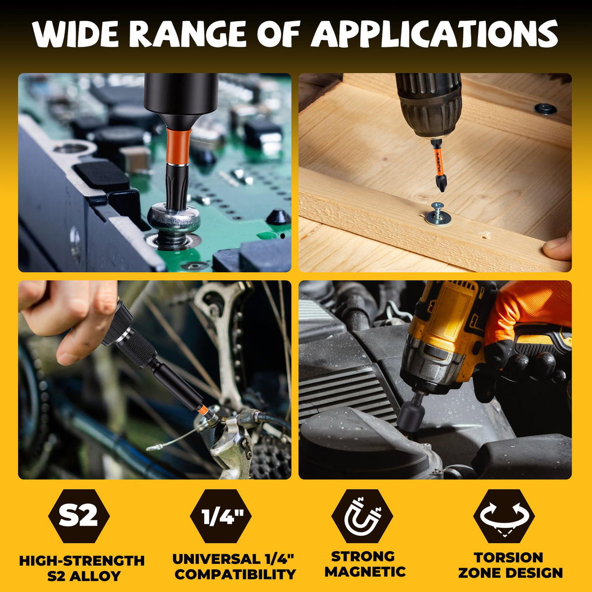 MulWark assortment of Torx and hex bits for versatile projects