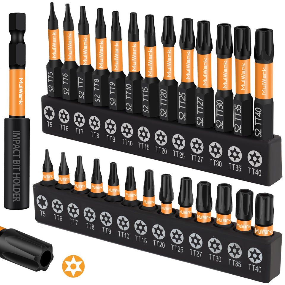 MulWark 27-piece Torx security set laid out for precise tamper-proof work.