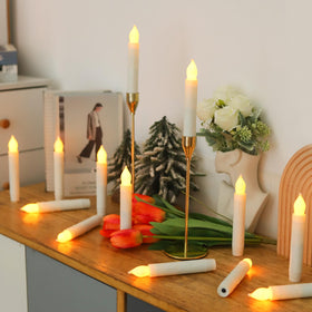 MUMCHASI LED taper candle with stable base for steady tabletop decor.