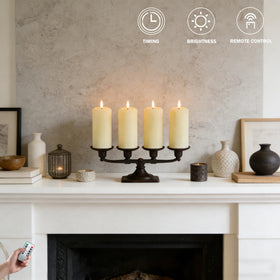 Remote with timer options supports convenient daily lighting routines.