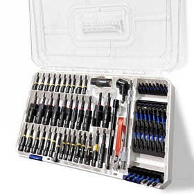 Mumicol 86pc magnetic impact nut driver set with deep sockets for secure fastener driving