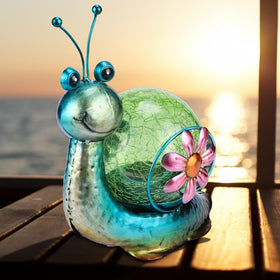 MUMTOP garden snail lantern enhances yard decor and relaxation.