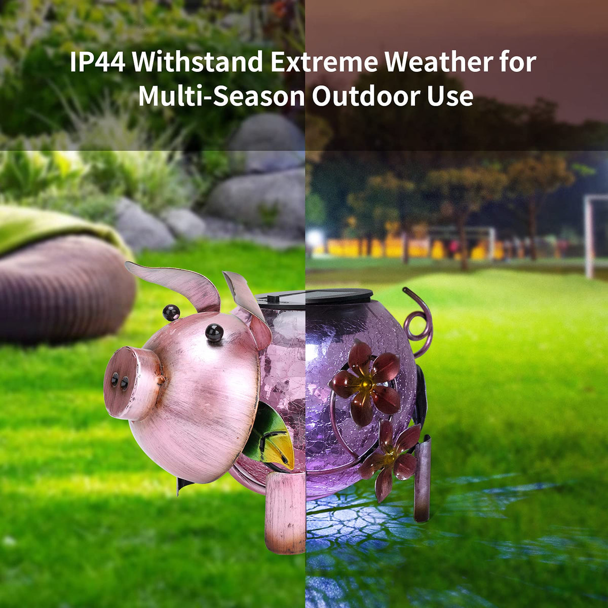 MUMTOP pink pig lantern in garden decor provides gentle night illumination