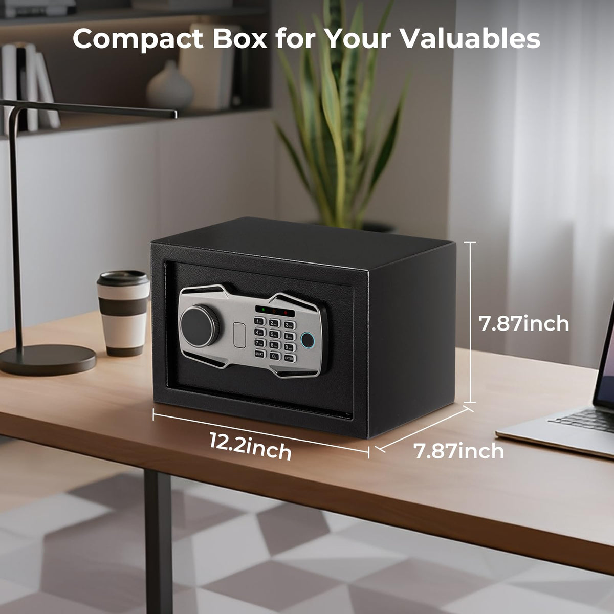 MUNBYN smart biometric safe alarm system deters theft with audible alerts