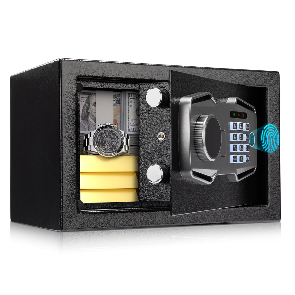 MUNBYN smart biometric safe front view showing compact home-friendly design