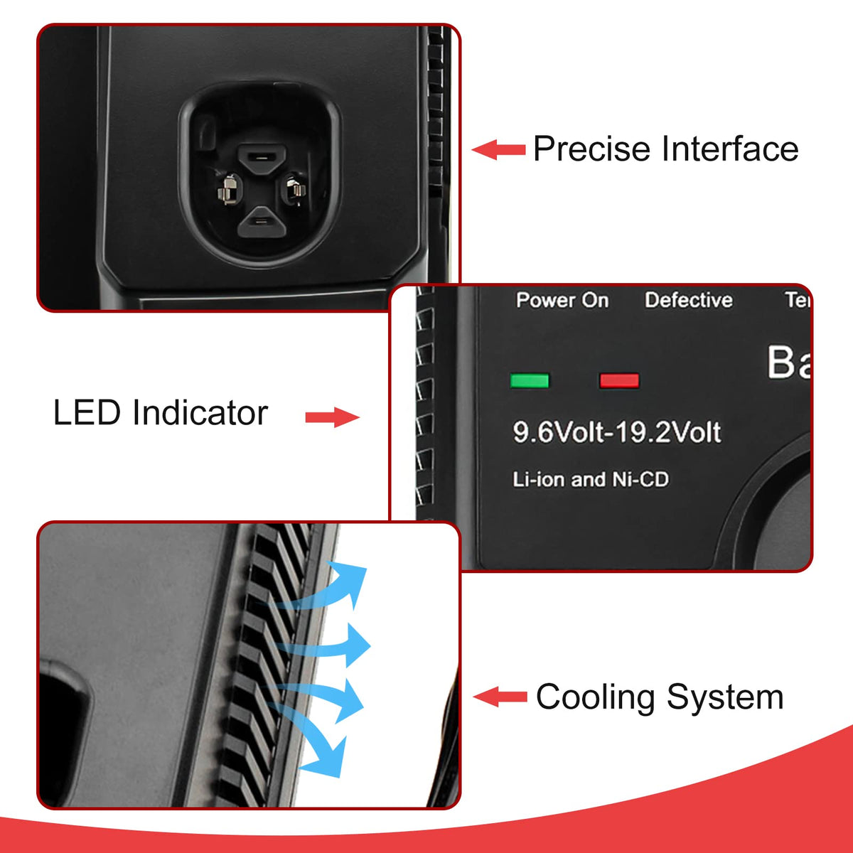 Munikind 19.2V battery close-up highlighting safety-focused high-quality cells.