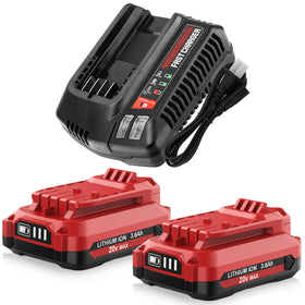 Munikind 2-pack 3.6Ah battery for Craftsman 20V tools with extended run time.