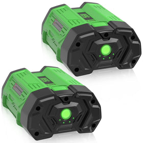 Munikind 2Pack BA2800 battery front view highlighting high capacity for EGO tools