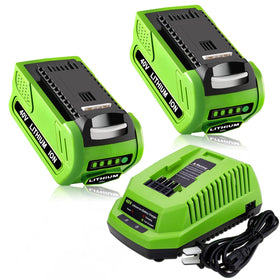 Munikind 40V 6000mAh battery offers extended runtime for GreenWorks tools.