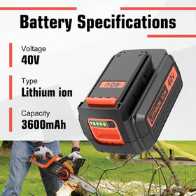 Munikind 40V battery LBXR2036 compatible with Black and Decker tools