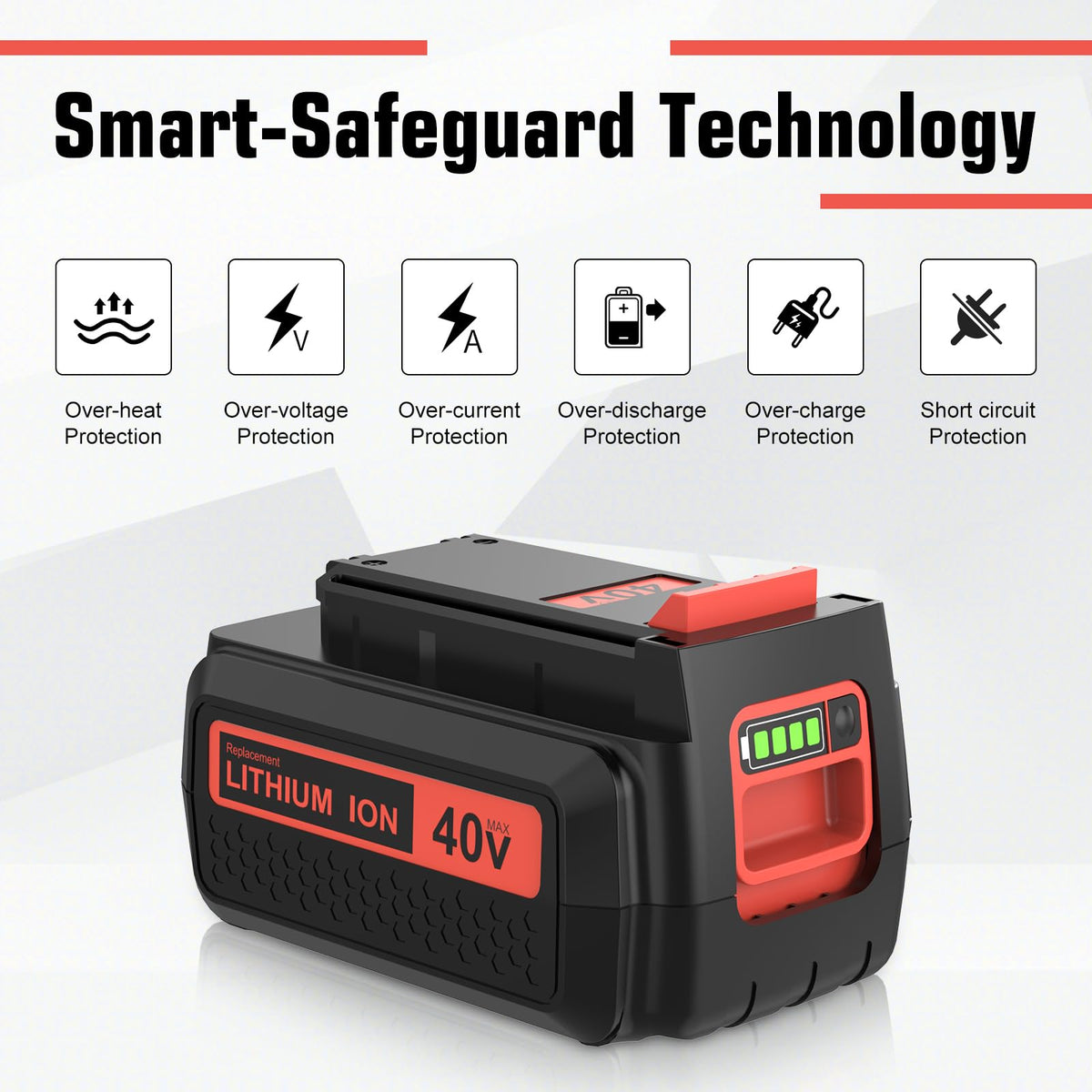 Munikind 40V charger LCS40 supports efficient recharging for Black and Decker packs