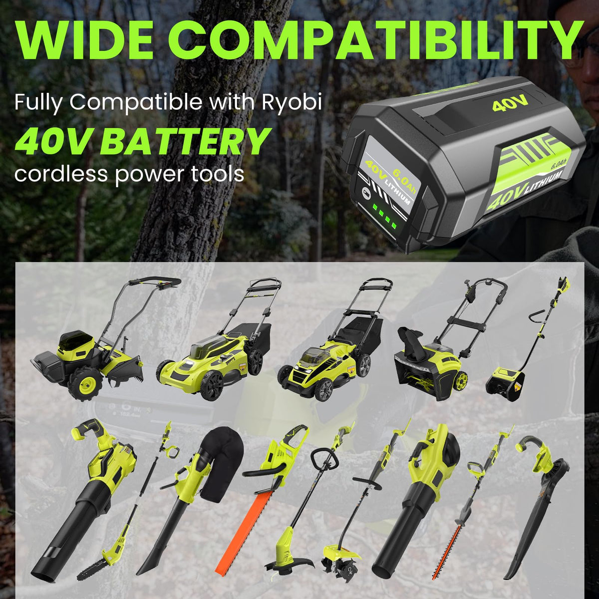 Munikind 6.0Ah green-label battery for extended run time