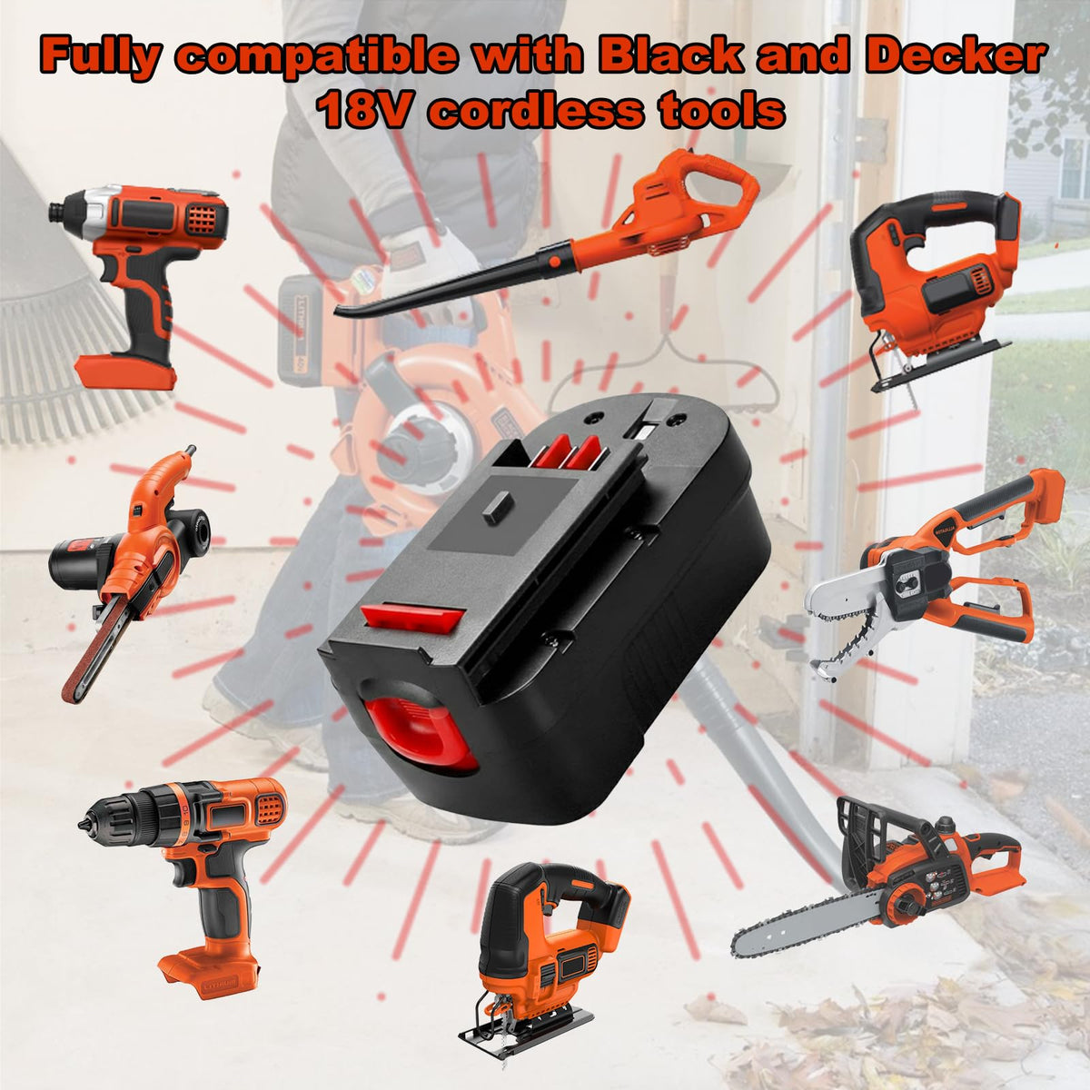 Munikind HPB18 battery installed in a cordless drill for longer run time