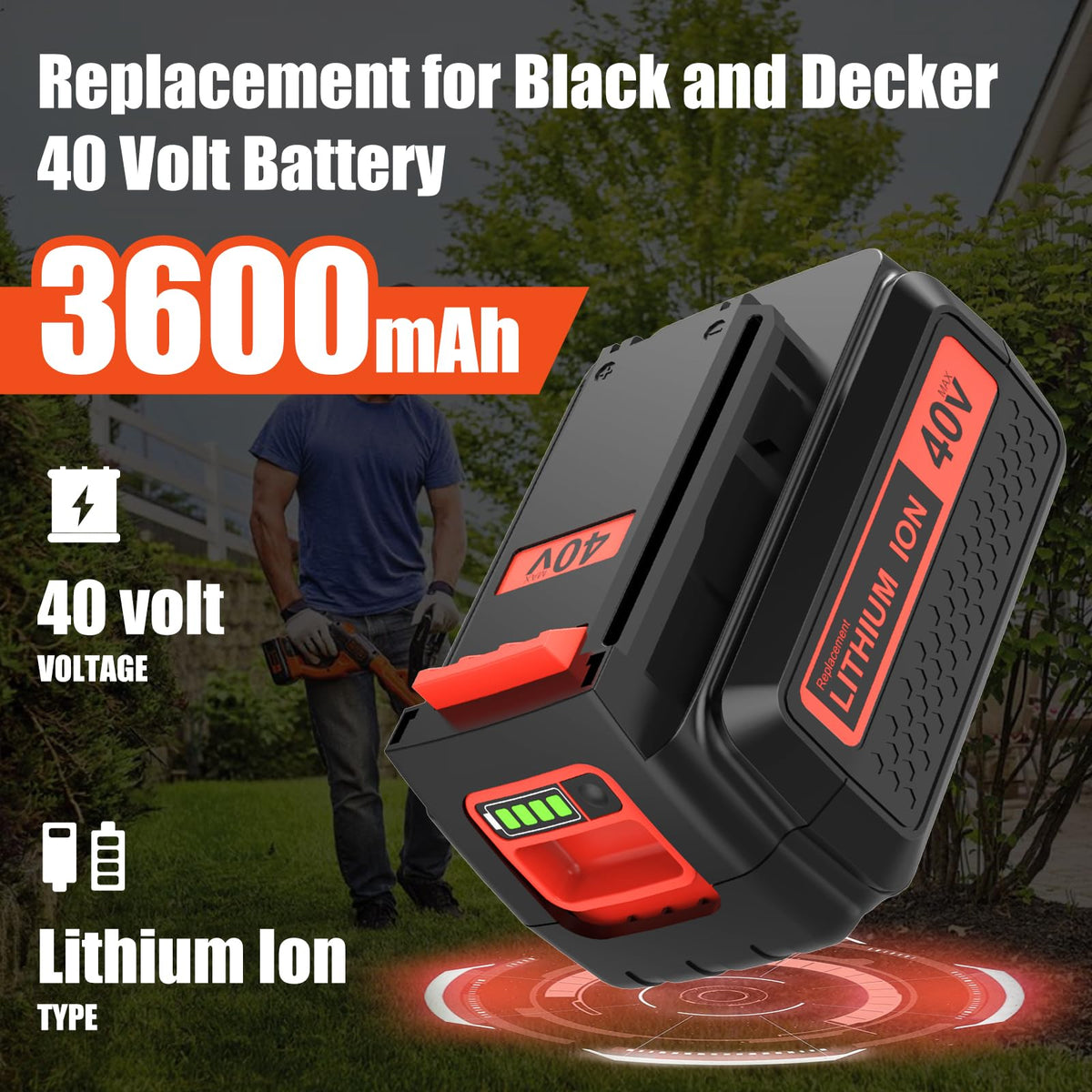 Munikind battery LED indicator close-up showing remaining runtime for planning tasks