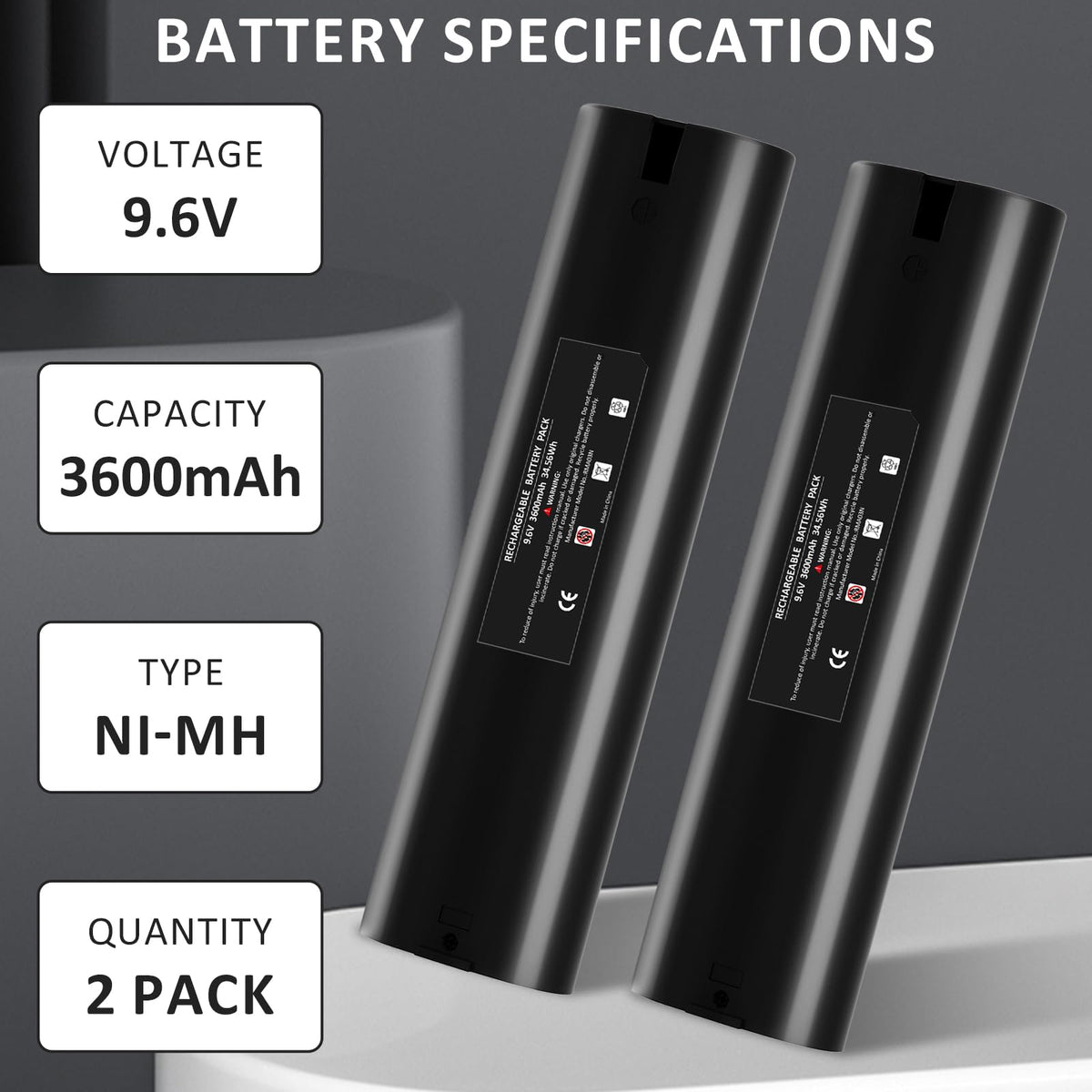 Munikind battery on charger showing Makita 9.6V compatibility.