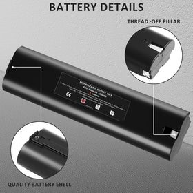 Munikind replacement battery compatible with Makita 9000/9033/9600 models.