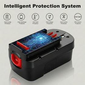 Munikind Firestorm compatibility label illustrating model coverage with Black & Decker tools