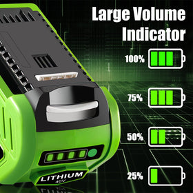 Munikind battery compatible with a broad set of GreenWorks 40V tools.